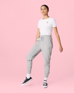 Converse High Waisted Slim Jogger Női Nadrág Szürke | RCQIDFP-HU